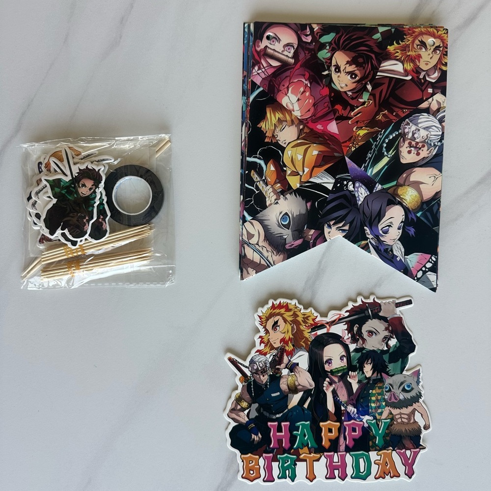 Demon slayer Anime Birthday Party Supplies Set